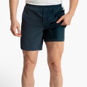 BIRDDOGS Boom For Your Boomstick Navy White Lined Gym Shorts Size Large Short